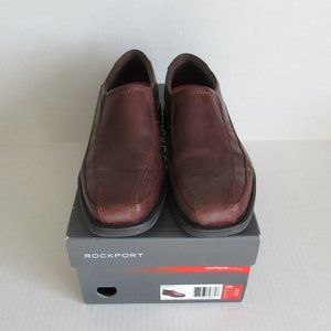 Rockport MEN'S STYLE LEADER 2 BIKE TOE SLIP-ON Brown Leather Shoe Sz 10m